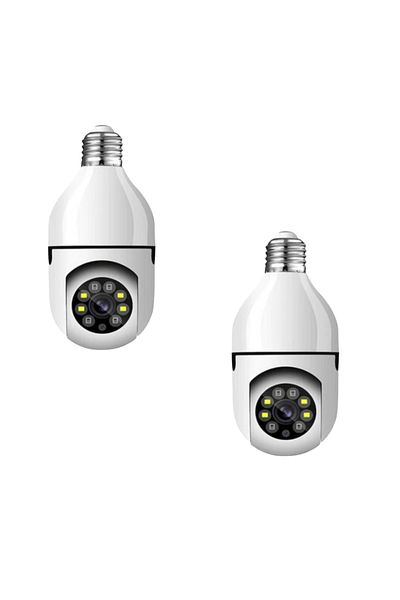COBI SMART® Set of 2 Jortan IP surveillance cameras, Wi-Fi, HD, Smart-Bulb, Motion Sensor, Phone App