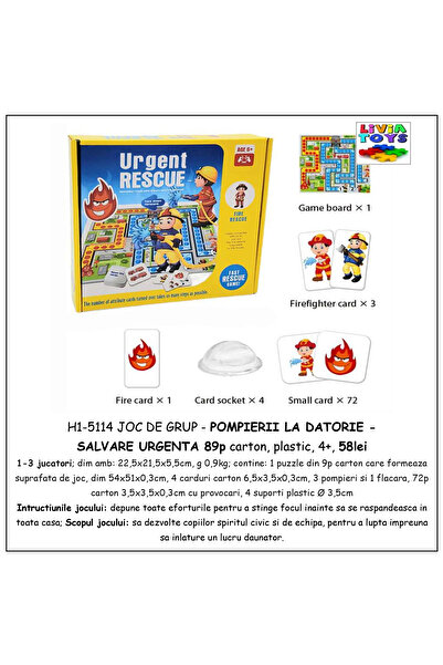 OEM Joc de societate Pompieri la Datorie ,1-3 jucatori, 6+