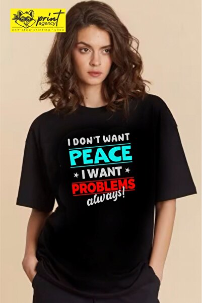 Funny Gift Tricou cu maneca scurta unisex Peace Problems