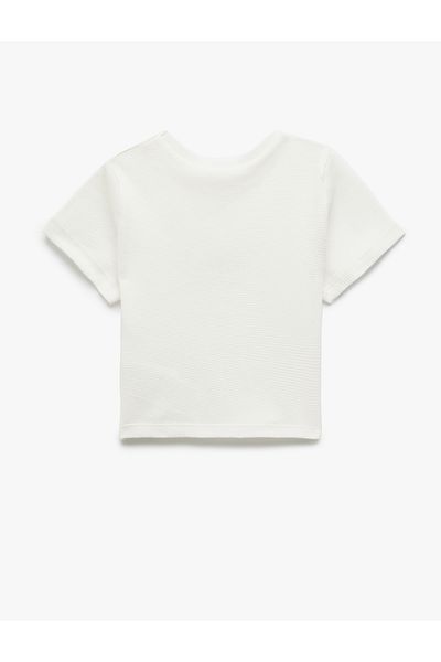 Koton New Season Crew Neck Short Sleeve Cat Printed Cotton T-Shirt