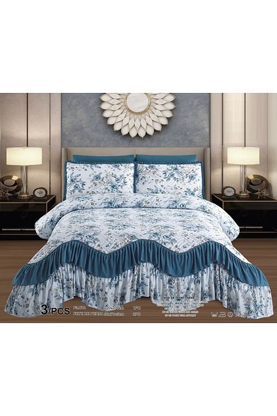 CHIRASO CHIRASO Bedspread Set, Finet Microfiber, Ruffles, 3 Pieces, 220x270cm, 2 Pillowcases 50x70+5cm