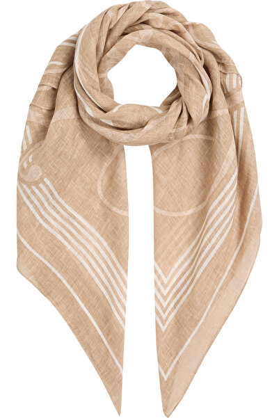 Tommy Hilfiger Th Summer Linen Square Kadın Bej Şal