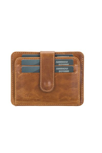 Vemora Multi-Compartment Slim Leather Card Holder BLW019 V18 Tan