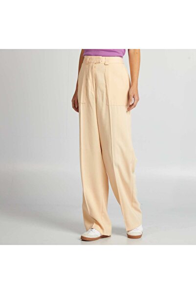 KIABI Wide-leg tailored trousers BEIGE