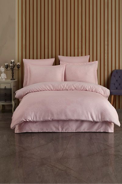 VAROL Liyosel Jacquard Duvet Cover Set Single - Nothingham Powder