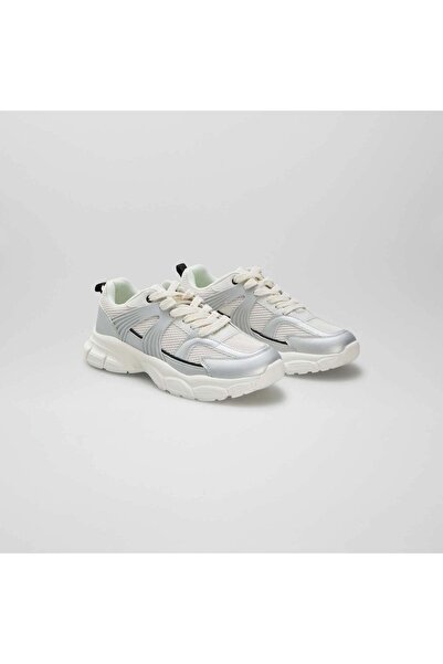 KIABI Running shoes with chunky soles WHITE