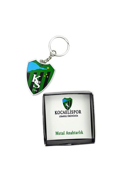Cix Spor Kocaelispor Licensed Metal Keychain White Coat of Arms