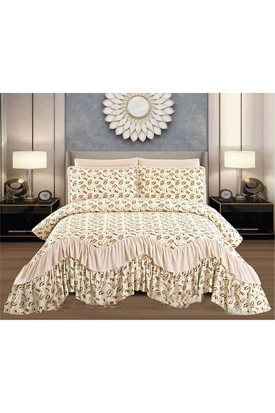 CHIRASO CHIRASO Bedspread Set, Finet Microfiber, Ruffles, 3 Pieces, 220x270cm, 2 Pillowcases 50x70+5cm