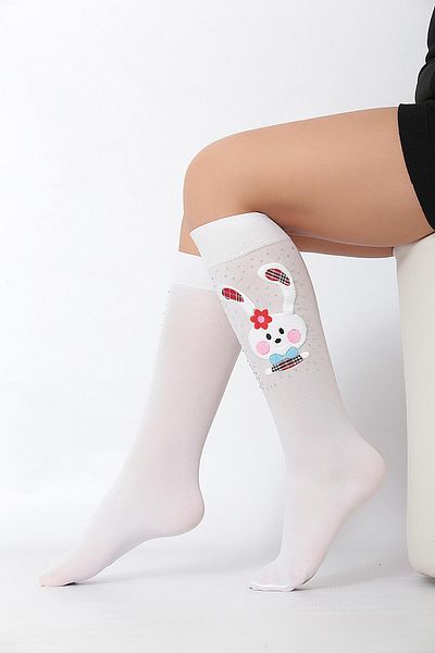 Daymod Shamrock Accessory Children's Knee High Socks White