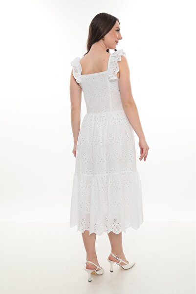 etselements Αμάνικο φόρεμα με τετράγωνο γιακά Asstar Voile434