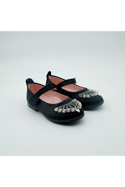 Arçın Shoes Girl's Satin Stone Detailed Ballerina Shoes - Comfortable and Stylish Design