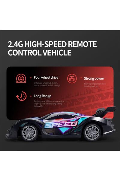 Generic MZtoyz 1/18 RC Drift Car 4WD 20Min Fun Time Cool Lights USB Rechargeable 2 batteries