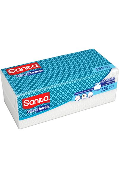 Sanita 50-Piece 2-Ply Folded High Absorbent Multipurpose Paper Towel White