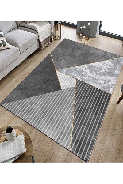 GNL HOME Etnik Desen Dijital Baskı Yıkanabilir Salon,Mutfak,Koridor,Balkon,Of...