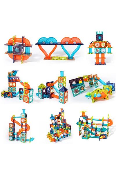Magnetic Set of 96 magnetic educational and creative building pieces for children, SOLTOY® Magnet Labyrinth