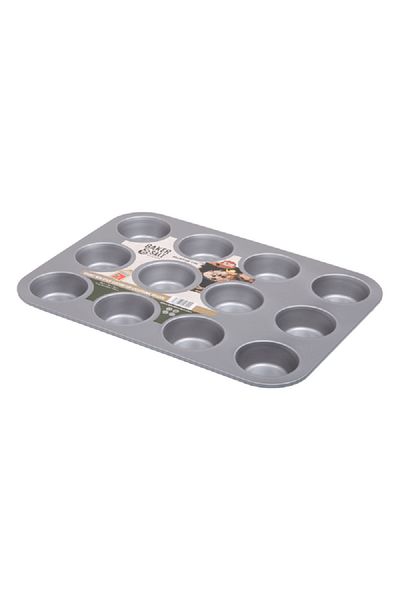 Baker And Salt 12-Cup Muffin Tray Silver