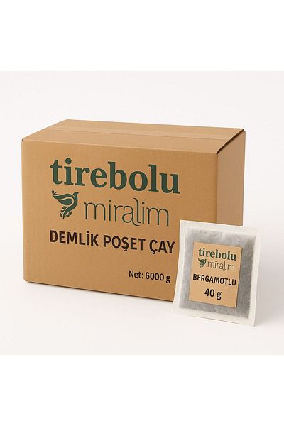 Tirebolu Miralim Bergamot Teapot Tea Bag – 6000 g Box – 40 g X 150 Pieces
