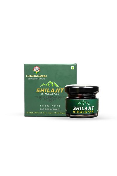 Luqmani herbs شيلاجيت هيمالايا نقي، عبوة 10 جرام، راتنج نقي معتمد، معزز لتستوستيرون، 95 معدنًا أثريًا