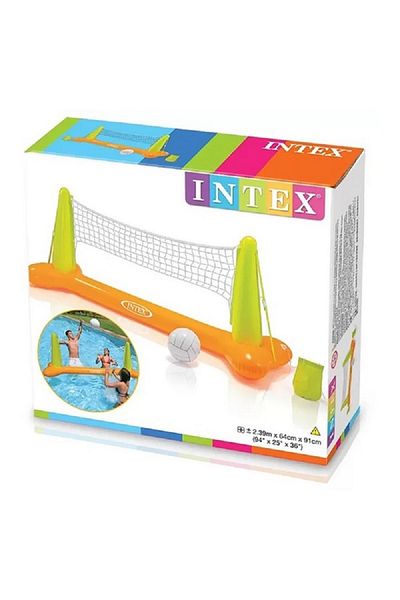 Intex مجموعة كرة طائرة مائية قابلة للنفخ باللونين البرتقالي والأخضر