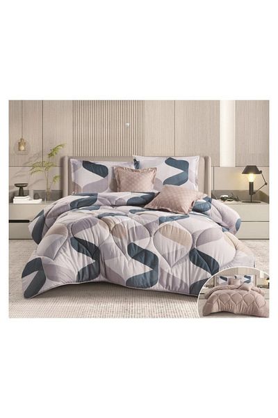 smart home Double-sided comforter set, 6-piece bedspread, 6-piece comforter with filling, 100% microfiber