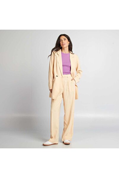 KIABI Wide-leg tailored trousers BEIGE