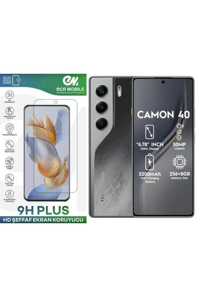 Ecr Mobile Tecno Camon 40 ile Uyumlu Şeffaf Esnek Nano Cam Ekran Koruyucu