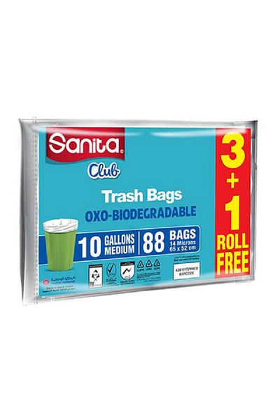 Sanita 88-Piece Club Biodegradable Recyclable Medium Trash Bag White 10 Gal