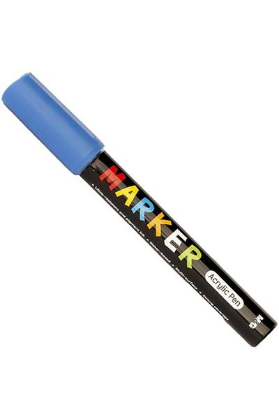 BY M&G COLLECTİON Marker cu vopsea acrilică, vârf rotund, 2 mm, azuriu, M&G