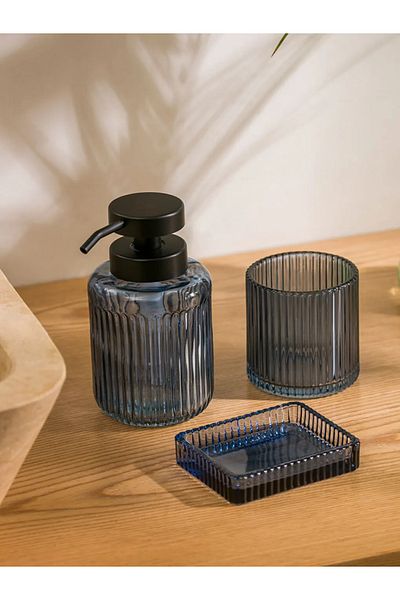 LC Waikiki Σετ μπάνιου Blue Glass 3 τεμαχίων