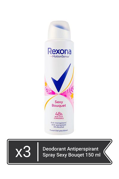 Rexona Αποσμητικό σπρέι Rexona με άρωμα Sexy Bouqet 150 ml x 3 τεμάχια