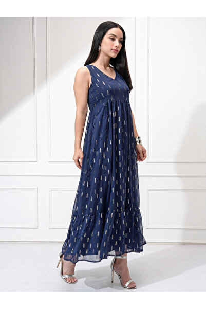 Vishudh By Styli Women Ethnic Motifs Pattern V Neck A-Line Maxi Dress