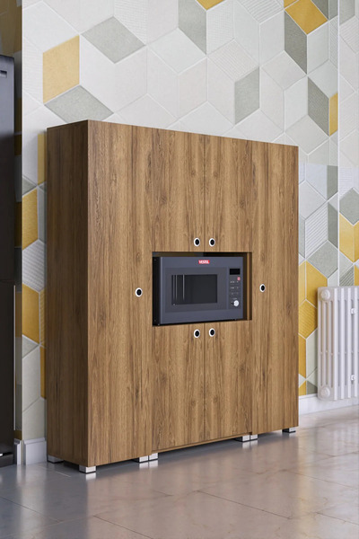 moka park avm 6 Kapaklı Çok Geniş Raflı Mikrodalga Fırın Dolabı Çok Amaçlı Dolap