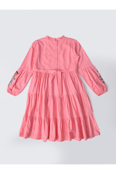 Bella Moda By Styli Embroidered Tiered Knee-Length Dress