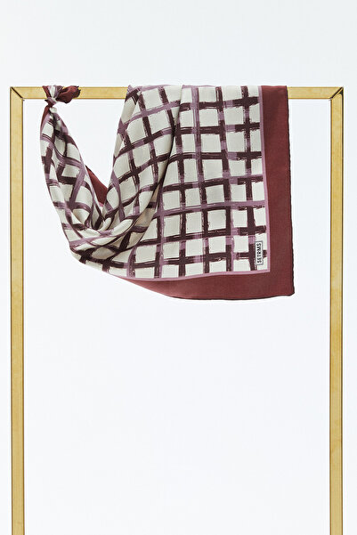 Setrms Fırça Desenli Twill İpek Eşarp