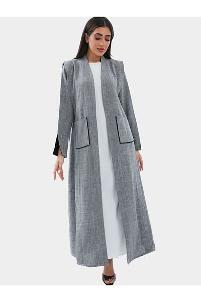 Elena by DStyle Melange A-Line Abaya with Pocket Detail