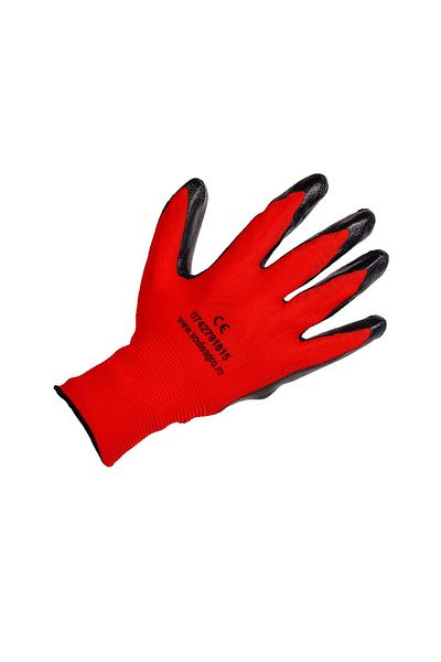 COBI SMART® Pack of 12 pairs of work gloves, COBI SMART®, Latex, Red/Black, no. 10