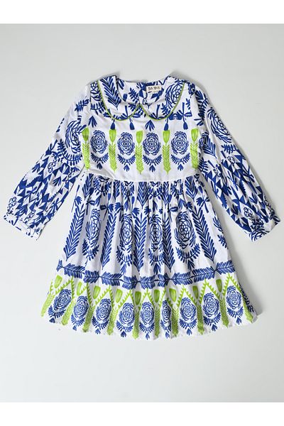 Bella Moda By Styli All-Over Printed Peter Pan Collared A-Line Dress