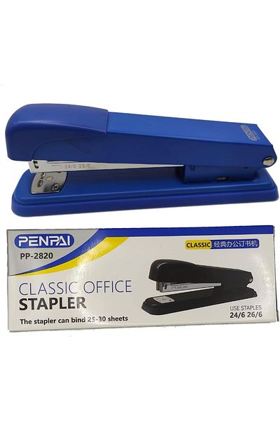 PHINDBOOKS Classic Office Stapler, 25-30 Sheet Capacity, Blue, Compatible with 24/6 26/6 Staples