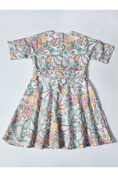 Bella Moda By Styli All-Over Print Short Sleeve Cotton Dress