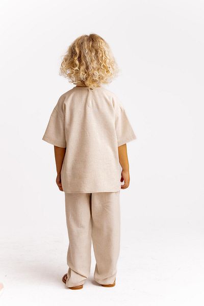 Cigit Two Color Linen Blouse with Kangaroo Pocketcaramel