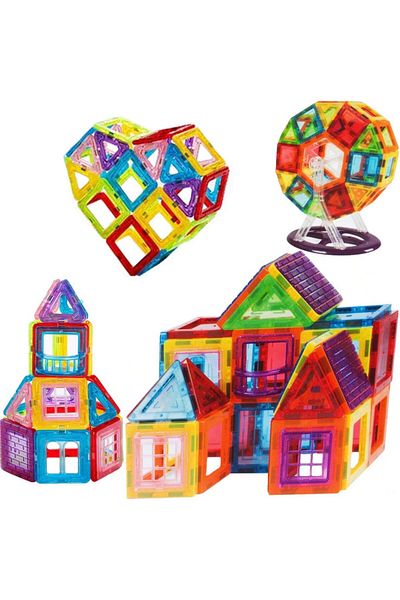Magnetic Set of 70 magnetic educational and creative building pieces for children, SOLTOY® Magnet Construct