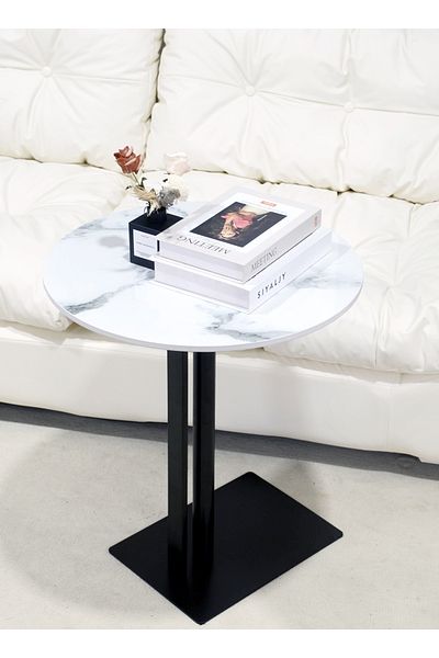 sharpdo Round Coffee Table, Rock Board Side Table, Minimalist Home Living Room