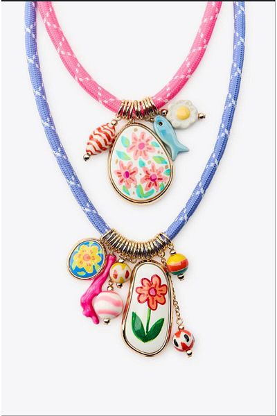 Lune Dor Accessories Brand Model 2-Piece Cord Charm Necklace