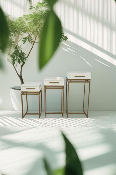 you are my gift Masuta laterala din MDF si metal (set 3) 35x35x65 / 35x39x80 / 35x43x93 cm