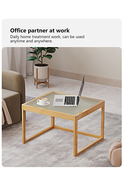 sharpdo Living Room Small Table Changhong Glass Mother-And-Child Combination Tea Table 60*60*47&50*50*38CM