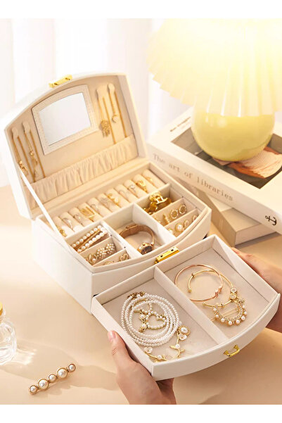 sharpdo Double Layer Jewelry Drawer Storage Box 20*17*10CM