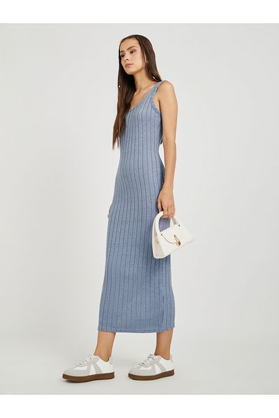 Styli Ribbed Scoop Neck Cami Sheath Midi Dress