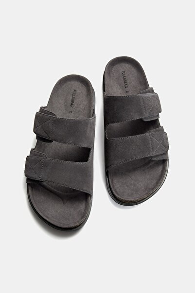 Pull & Bear Tokalı düz deri sandalet