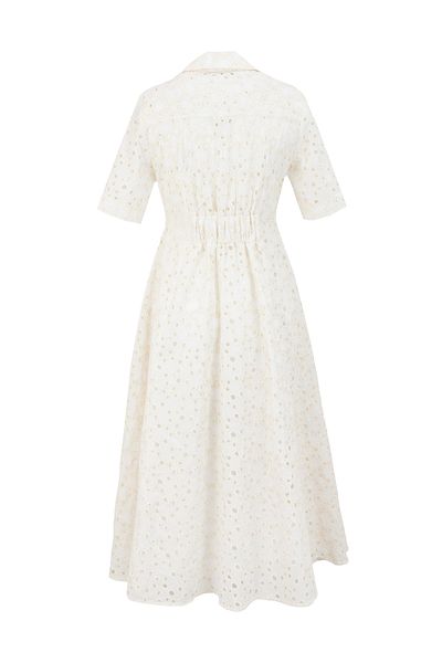 Exquise Fisko Patterned Cotton Midi Length Shirt Dress