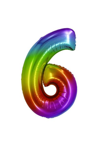 daço Foil Balloon Figure 6 Rainbow Daco, 85 cm